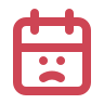 Icono calendario triste